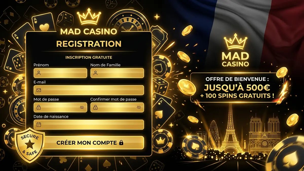 Mad Casino inscription — ouvrir un compte sur le site officiel en France